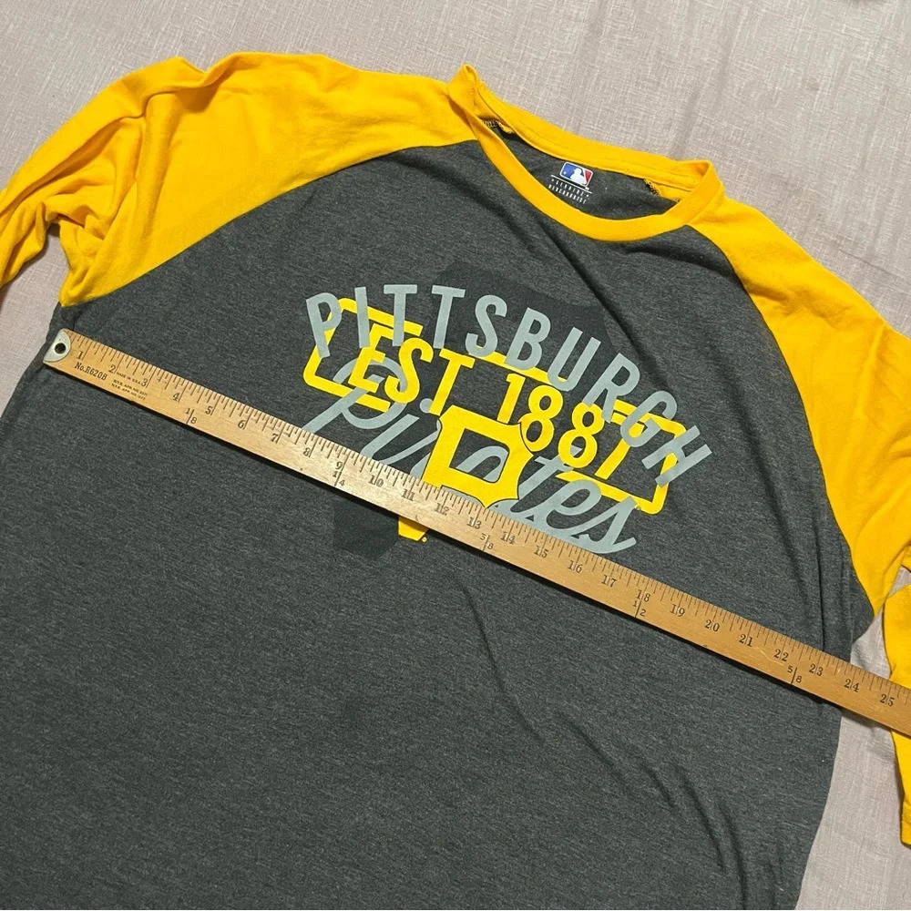 Pittsburgh Pirates Raglan Baseball Ringer Tee Size 2XL MLB 3/4 sleeve Athletic - Picture 5 of 6